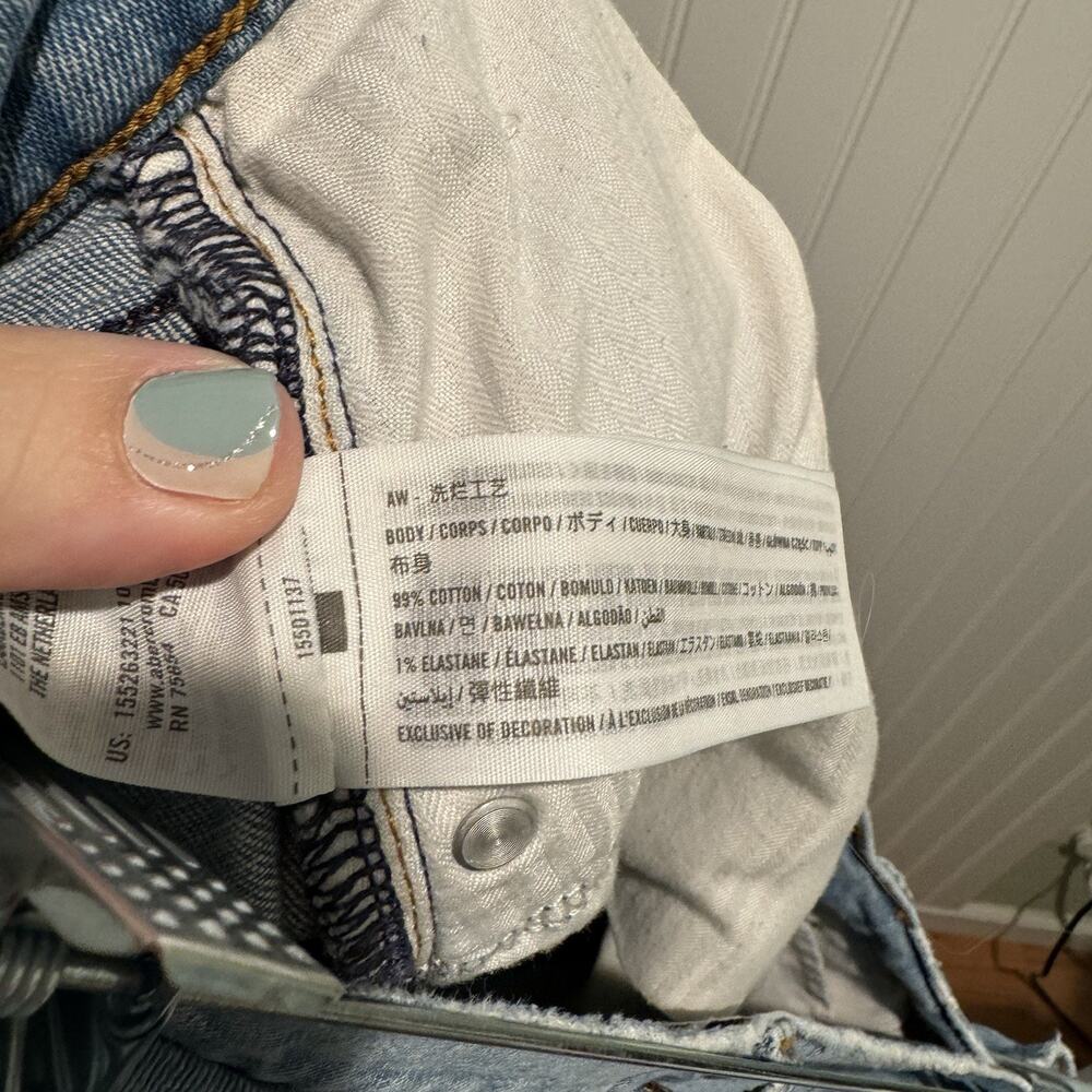 Abercrombie Fitch 90s Slim Straight Jeans Crossover Waist Size 18 Long - Picture 7 of 7